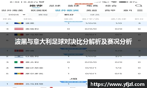 波黑与意大利足球对决比分解析及赛况分析